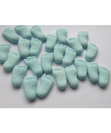 24x (12 Pairs) Blue Baby Feet Cake Toppers Boy Baby Shower Edible Cupcake Decorations - Buy Online on GoSupps.com