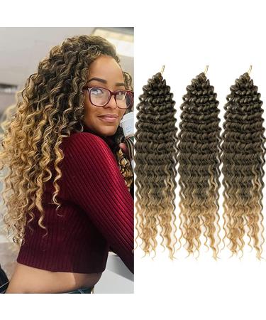 allgro 22inch Deep Wave Twist Crochet Hair Synthetic Ocean Wave Crochet Hair 3 Packs Wet and Wavy Braiding Hair For Women Beach Curl Gogo Curl (22inch T/27) 22 Inch T/27