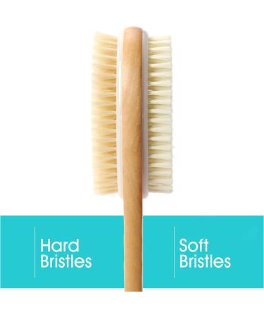 Long Handled Two-Sided Shower Back Brush with Hard and Soft Bristles - Body Scrubber and Exfoliating Glove - Buy Online on GoSupps.com
