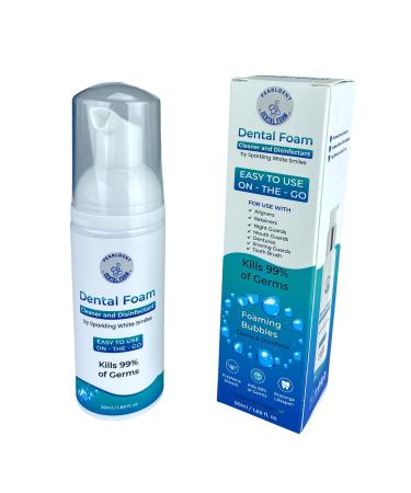 Pearldent Dental Foam - Cleans and Sterilizes Removable Dental and Ortho Appliances - Up to 4 Months Supply. Great for Aligners  Retainers  Mouth Guards.