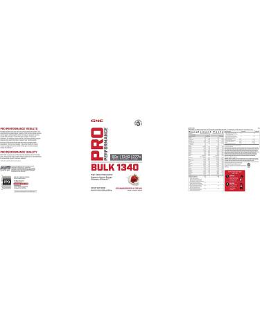 GNC Pro Performance Bulk 1340 - Strawberries and Cream | 9 Servings | Supports Muscle Energy, Recovery, and Growth - Buy Online on GoSupps.com