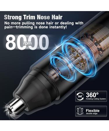 Nose Hair Trimmer for Men Rechargeable: 2024 Upgrade Nose Trimmer Men Painless Nose Hair Trimmer Dual Edge Blades IPX7 Waterproof Eyebrow & Facial Hair Trimmer for Men for Easy Cleansing Black - Buy Online on GoSupps.com