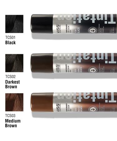 Kiss Root Cover Up Gray Concealer Spray 2 PACK (Medium Brown) - Temporary Hair Color Root Touch Up Dye 2.82 oz - Buy Online on GoSupps.com
