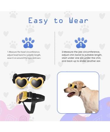 UV Protective Heart-Shaped Sunglasses for Small Dogs | Windproof Adjustable & Waterproof Dog Glasses - Perfect for Style & Safety - Buy Online on GoSupps.com
