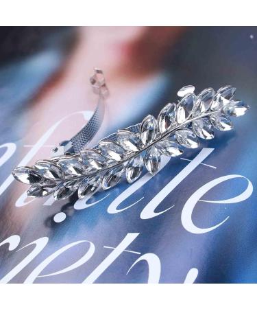 Yheakne Crystal Wedding Hair Clip Barrette Silver Rhinestone Hair Barrette Bling Bridal Headpieces Decorative Head Clip Headwear Crystal Hair Clip Shine Cz Bride Hair Accessories for Women(Silver) - Buy Online on GoSupps.com