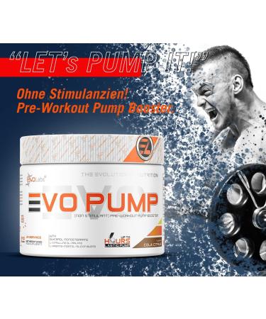 Evolabs Evo-Pump Pre Workout Booster - Instant Pump & Energy Boost | 240g Cola-Citrus Powder for Ultimate Performance - Buy Online on GoSupps.com