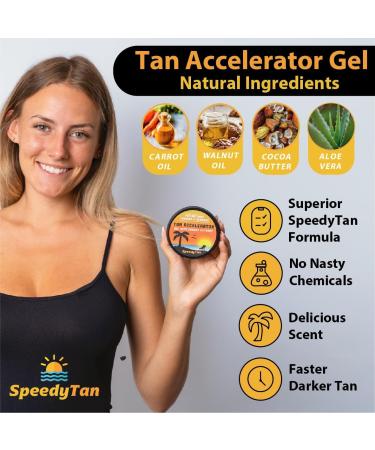 Premium Tan Accelerator Gel + Tanning Oil + Aloe Vera - For Sunbed Use & Natural Tanning - Natural Tanning Accelerator With Carrot Tanning Oil - UK Based Brand 90 ml (Pack of 1) Tan Accelerator Gel + Tanning Oil + Aloe Vera - Buy Online on GoSupps.com