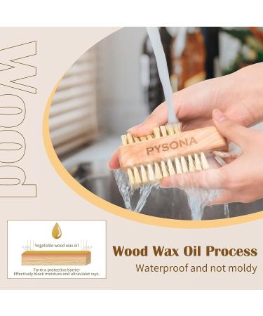 2 Pack Wooden Nail Brushes for Cleaning Fingernails - Dual-sided Nail Scrub Brush with Hanging Rope - Beechwood Construction - Buy Online on GoSupps.com