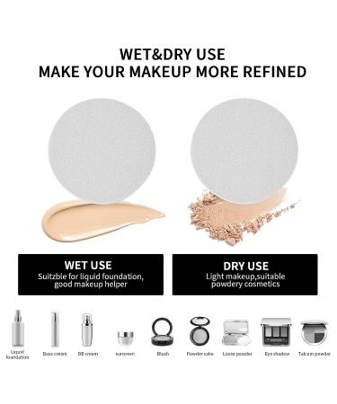 12-Piece White Round Molain Powder Puff Sponge Set for Liquid Foundation & Makeup Application - Buy Online on GoSupps.com