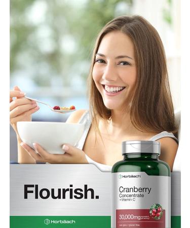High Potency Cranberry Concentrate with Vitamin C | 30,000mg | 150 Capsules | Non-GMO & Gluten-Free | by Horbaach - Buy Online on GoSupps.com