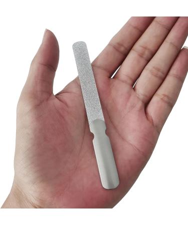VOGARB Professional Nail Files For Natural Hard/Thick Nails with Case 4.6'' Double Sided 180 Diamond Grits Metal Stainless Steel No Slip Handle Easily Grinding Finger Toe Salon Home Travel (1 Pack(A)) - Buy Online on GoSupps.com