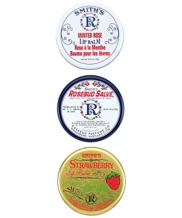 Smith's Rosebud Salve Set - 0.8oz Collectors Lavish Layers & 0.5oz Trio Lip Balm | Original Minted & Strawberry | International Shipping & Self Care E-book - Buy Online on GoSupps.com