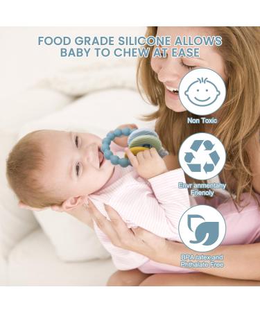 BPA-Free Baby Bite Ring Toy Keys | Teething Aid for Babies 3+ Months | Blue Bite Ring - Buy Online on GoSupps.com