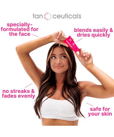 Tanceuticals Facial Self Tanner | CC Self Tanning Lotion for Natural Tan | Non-Acne & Pore Friendly | Coconut Scent | Easy Application - Light Shade 1.7 oz - Buy Online on GoSupps.com