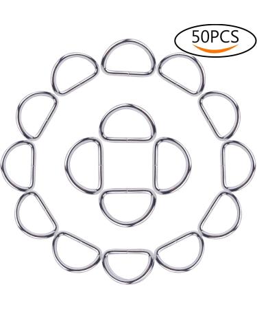 BronaGrand 1 Inch Metal Nickel Plated D Ring - Pack of 50, Silver - Buy Online on GoSupps.com