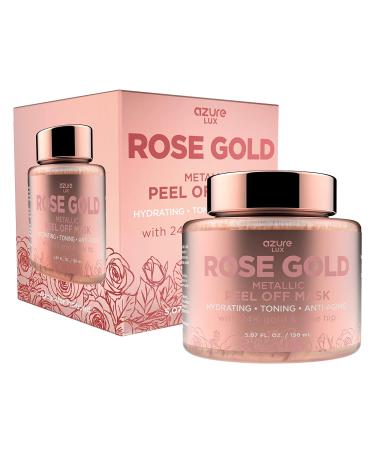 AZURE Rose Gold Metallic Sparkling Peel Off Moisturizing Face Mask - Reduces Wrinkles  Fine Lines & Acne Scars | Removes Blackheads & Dirt and Oil | Repairs Uneven Skin Tone - 150mL / 5.07 fl.oz.