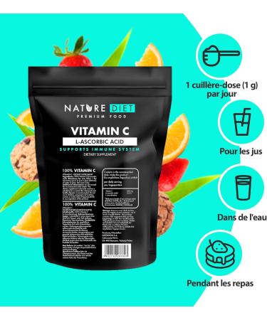 Nature Diet - Vitamin C | Powder | L-ascorbic acid | Antioxidant - 500 g - Buy Online on GoSupps.com