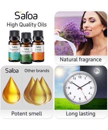 Essential Oils for Diffusers - Set of 6 Tea Tree, Rosemary, Lavender, Peppermint, Orange, Eucalyptus - Perfect Starter Gift Kit - Buy Online on GoSupps.com