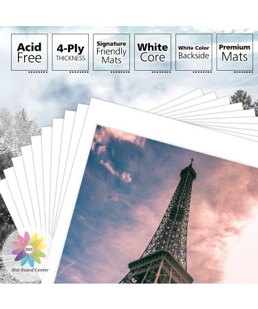 Mat Board Center 18x24 White Photo Picture Mats (10 Pack) - Acid Free, 4-ply Thickness, White Core - Ideal for Pictures and Photos Framing 16x20 - Buy Online on GoSupps.com