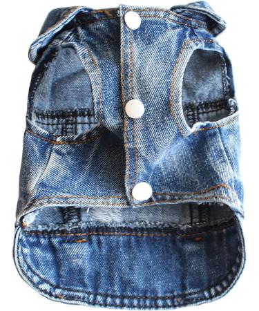 Stylish Denim Jacket Vest for Small & Medium Dogs and Cats - Pet Fashion Summer Sweater - Buy Online on GoSupps.com