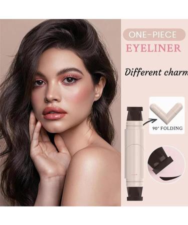 Eyeliner Stamp Eye Makeup Stencil Smudge Resistant Pen Long Lasting Applicator for Easy Eyebrow Shaping Winged Liner Brown - Buy Online on GoSupps.com