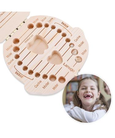 NASHRIO Baby Tooth Box - Wooden Kids Keepsake Organizer with Tweezers for Girls - Cute Children Tooth Container to Preserve Childhood Memories - Buy Online on GoSupps.com