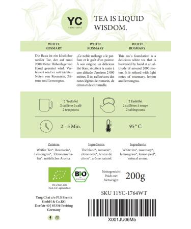 Yc Yang Chai Bio White Tea 200g - Organic Pai Mu Weisser Tea - Premium White Leaves - International Shipping - Buy Online on GoSupps.com