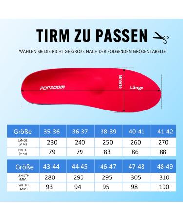 Orthopedic Insert Soles for Heel Spur & Plantar Fasciitis - Red EU (46-47) | Comfortable Shoe Insoles for Men & Women - Buy Online on GoSupps.com