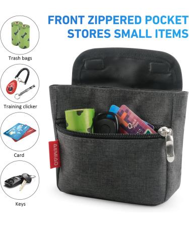 AEMIAO Dog Treat Pouch with Magnetic Closure - Hands-Free Small Puppy Training Bag - Adjustable Waistband & Bonus Carabiner - Grey - Buy Online on GoSupps.com