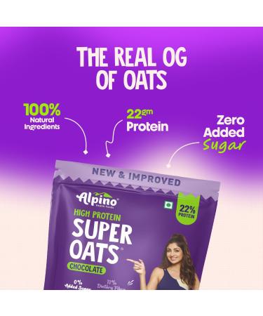 ALPINO Peanut Butter Super Oats Chocolate | 21g High Protein Rolled Oats | Made with Rolled Oats Chocolate Peanut Butter & Cocoa | No Added Sugar & Salt | Gluten-Free | Vegan (1 kg) - Buy Online on GoSupps.com