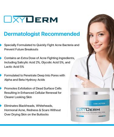 Acne Clearing Peel Pads for Butt & Thighs - Eliminate Pimples, Blemishes & Ingrown Hairs - For Men & Women - Buy Online on GoSupps.com