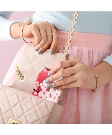 Stylish Cherry Blossoms Leather Lipstick Case - Mini Organizer with Mirror for Lip Gloss & Lipstick - Buy Online on GoSupps.com