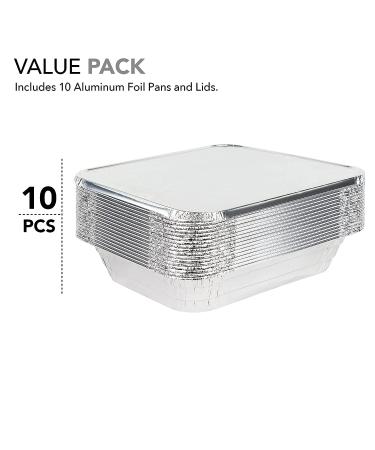 Stock Your Home 9x13 Aluminum Foil Pans with Lids (10 Pack) - Disposable Half Size Steam Table Deep Pans for Cooking and Food Storage - Buy Online on GoSupps.com