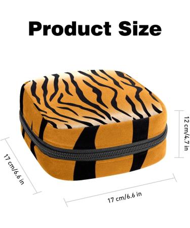Sanitary Napkin Storage Bag Zipper Menstrual Cup Pouch Animal Pattern Tiger Stripes Multicoloured - Ideal for Girls, Women, Ladies | Feminine Menstruation Period Pads Holder - Buy Online on GoSupps.com