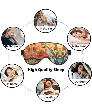 SSIMOO Flower and Bird Soft Sleep Eye Mask | Breathable Travel Eye Patch for Women | Perfect for Relaxation & Comfort - Buy Online on GoSupps.com