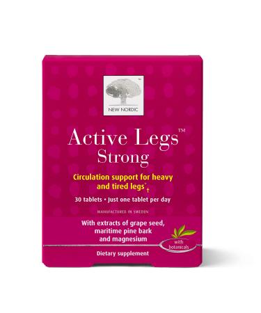 New Nordic Active Legs Strong | Circulation Support for Heavy Legs | Grape Seed, Maritime Pine Bark, Magnesium | Non-GMO and Gluten Free | 30 Tablets (Pack of 1) 30 Count (Pack of 1)