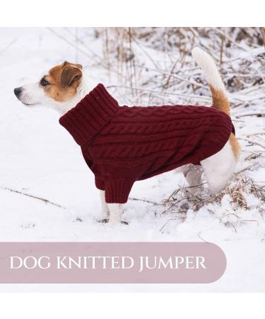 Warm Christmas Dog Sweater for Small Breeds | Liebeedd Fleece Jumper for French Bulldogs & Chihuahuas | Burgundy Red XS - Buy Online on GoSupps.com