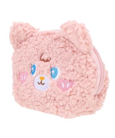 FRCOLOR Plush Cosmetic Bag Zipper Wallet Travel Make up Organizer Bag Cosmetic Bags for Women Feminine Tampon Bag Make up Bags for Women Mini Purse Practical Sanitary Towel Bag Storage Bag Pink 15.5X12X5.5CM