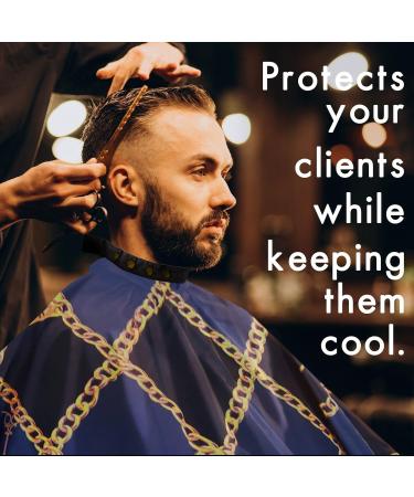 King Midas Barber Cape - Professional Waterproof Hair Cutting Cape for Men & Women - Blue & Black - Buy Online on GoSupps.com