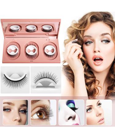 SAOTAENG Reusable Self-Adhesive Eyelashes - Stable, Easy to Apply, Waterproof, Natural Look - No Lashes or Glue Needed - 3 Pairs Pink Box - Perfect Gift for Women - Buy Online on GoSupps.com
