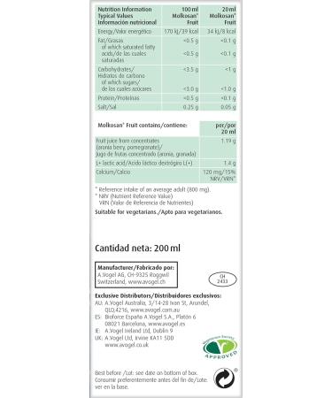 A.Vogel Molkosan Fruit Digestion 200ml - Gut Health Support for Vegetarians - Buy Online on GoSupps.com