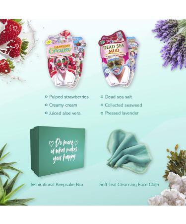 7th Heaven Beauty Box of Treats Gift Set | 8 Face Masks Inspirational Box & Cleansing Cloth - Perfect International Gift - Buy Online on GoSupps.com
