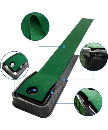 MYKUJA Putting Green with Automatic Ball Return - Indoor and Outdoor Mini Putting Mat for Home and Office - Mini Golf Game and Training Aid - Buy Online on GoSupps.com