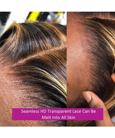 32 Ombre 4/27 Brown Blonde Highlight Lace Front Wig 180% Density - Body Wave 13x4 HD Lace Transparent Wig for Black Women - Buy Online on GoSupps.com
