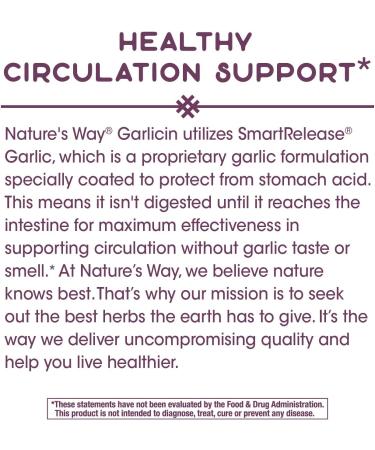 Nature's Way Garlicin Cardio - 90 Vegan Tablets for Heart Health - Buy Online on GoSupps.com