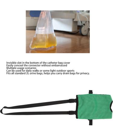 Asixxsix 2000ml Urine Drainage Bag Holder - Adjustable Catheter Cover with Invisible Slot | Durable Foley Catheter Bag Holder (Green) - Buy Online on GoSupps.com