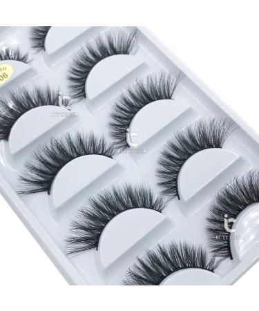 ICYCHEER 100% Mink Fur 3D False Eyelashes - Luxurious Natural Messy Makeup 5 Pairs/Box for Daily Wear - Buy Online on GoSupps.com