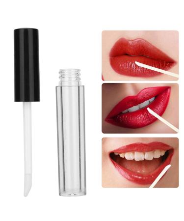 10 pieces 1.5 ml container for empty lip gloss tubes lip gloss diy small lipstick tube transparent empty lip gloss tube refillable lip balm bottles with rubber inserts (black)