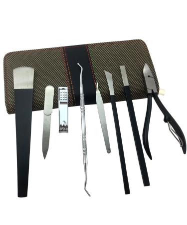 Fashion Craft Spove Pedicure Sets Professional Pedicure Knife Kit Foot Care Callus Corn Cuticle Clipper Pusher Remover Travel Case