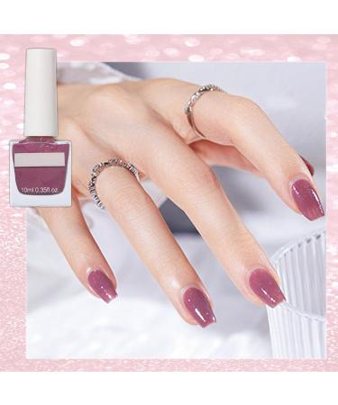 Pink Nail Polish Varnish Quick Dry Shimmering Purple Glitter Nail Gel Mermaid Long Lasting Nail Polish Breathable Nail Polish No Need Cure Chip-Resistant Nail Varnish DIY at Home Manicure - Buy Online on GoSupps.com